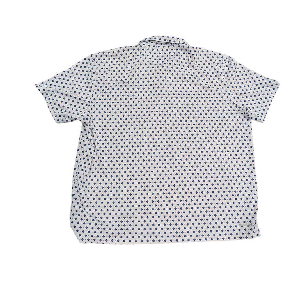 Ariat Tek Performance Polo Mens XXL White Navy Aztec Print GUC - Picture 2 of 10